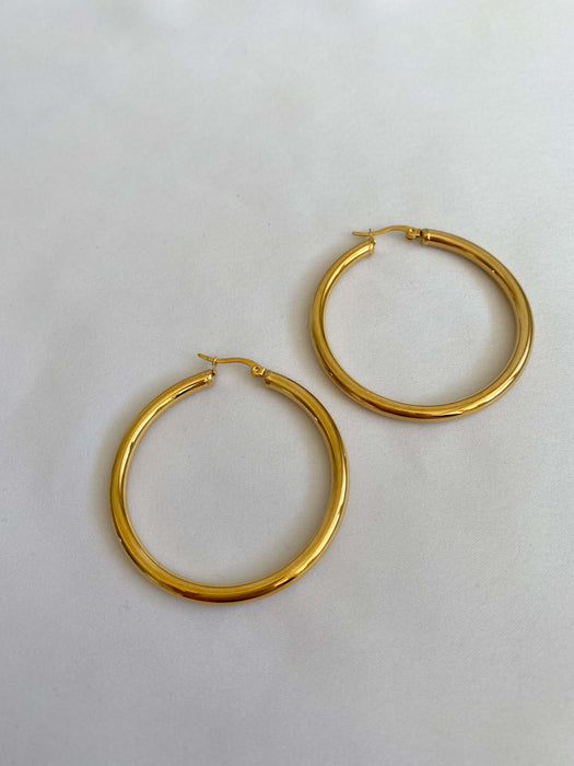 Big sized gold hoops 